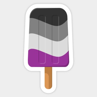 Asexual Pride Flag Ice Pop Vector Sticker
